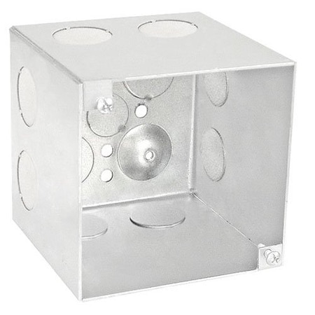 Southwire Electrical Box, 56 cu in, Square Box Type, 4 Gangs, Steel, Square Shape 52191-3/4